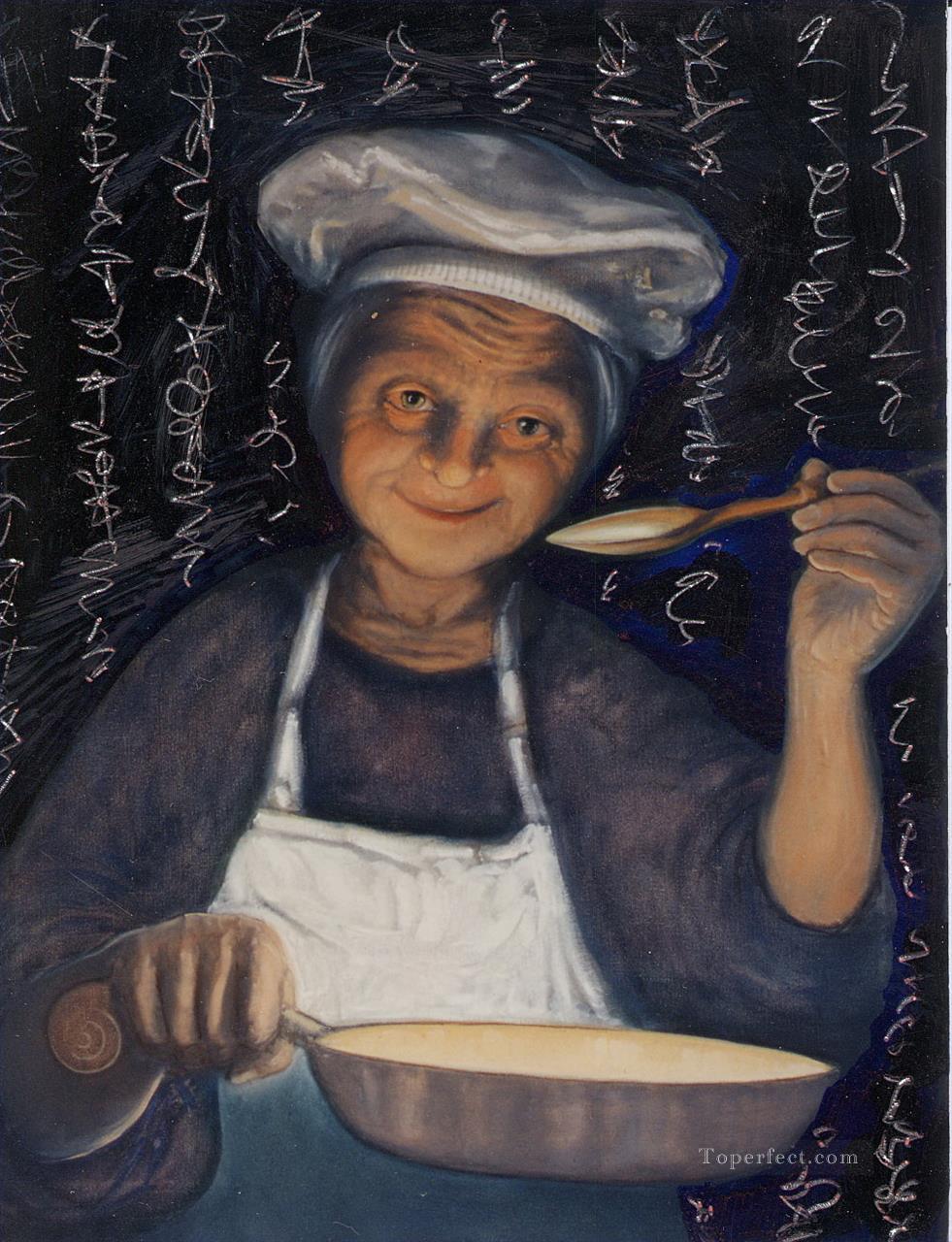 soup kitchen witch Oil Paintings
